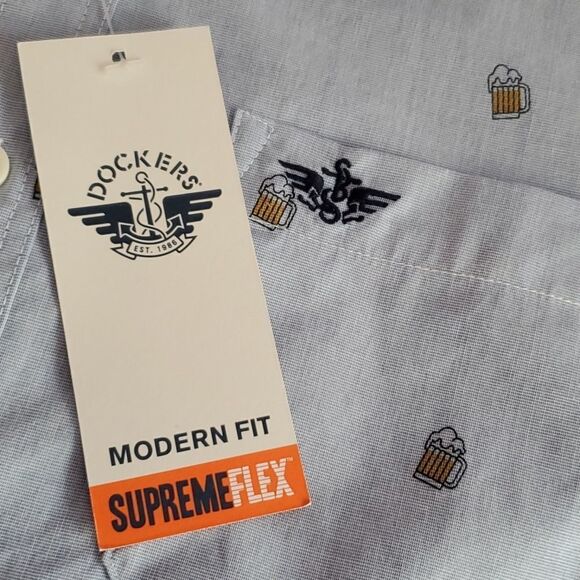 NEW Levi's BEER MUG BAR LONG SLEEVE DRINKING PARTY BARTENDER SHIRT NWT MEDIUM M - Picture 11 of 14